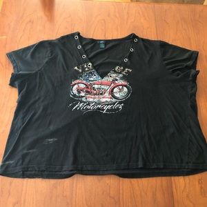 3/$25 Rue 21 Studded V Neck Motorcycle Tee
